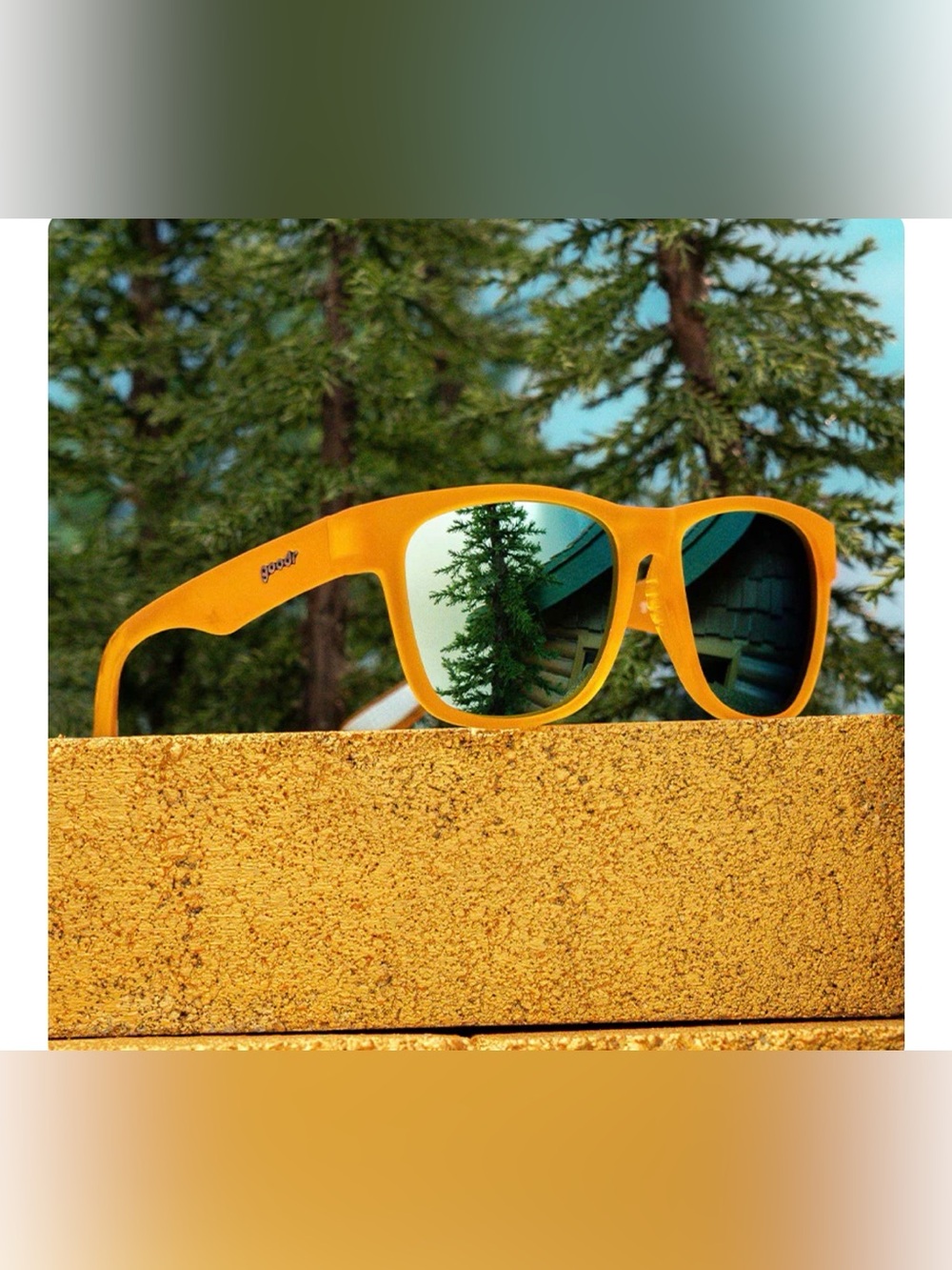 Goodr Gold Digging With Sasquatch Sunglasses Polarized Gold Frame Mirrored Lens